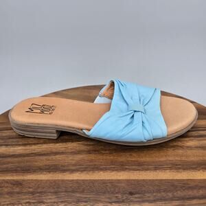 Miz Mooz Daisey Shoes Womens 8.5 39 Blue Slip On Leather Sandals Knot Comfort